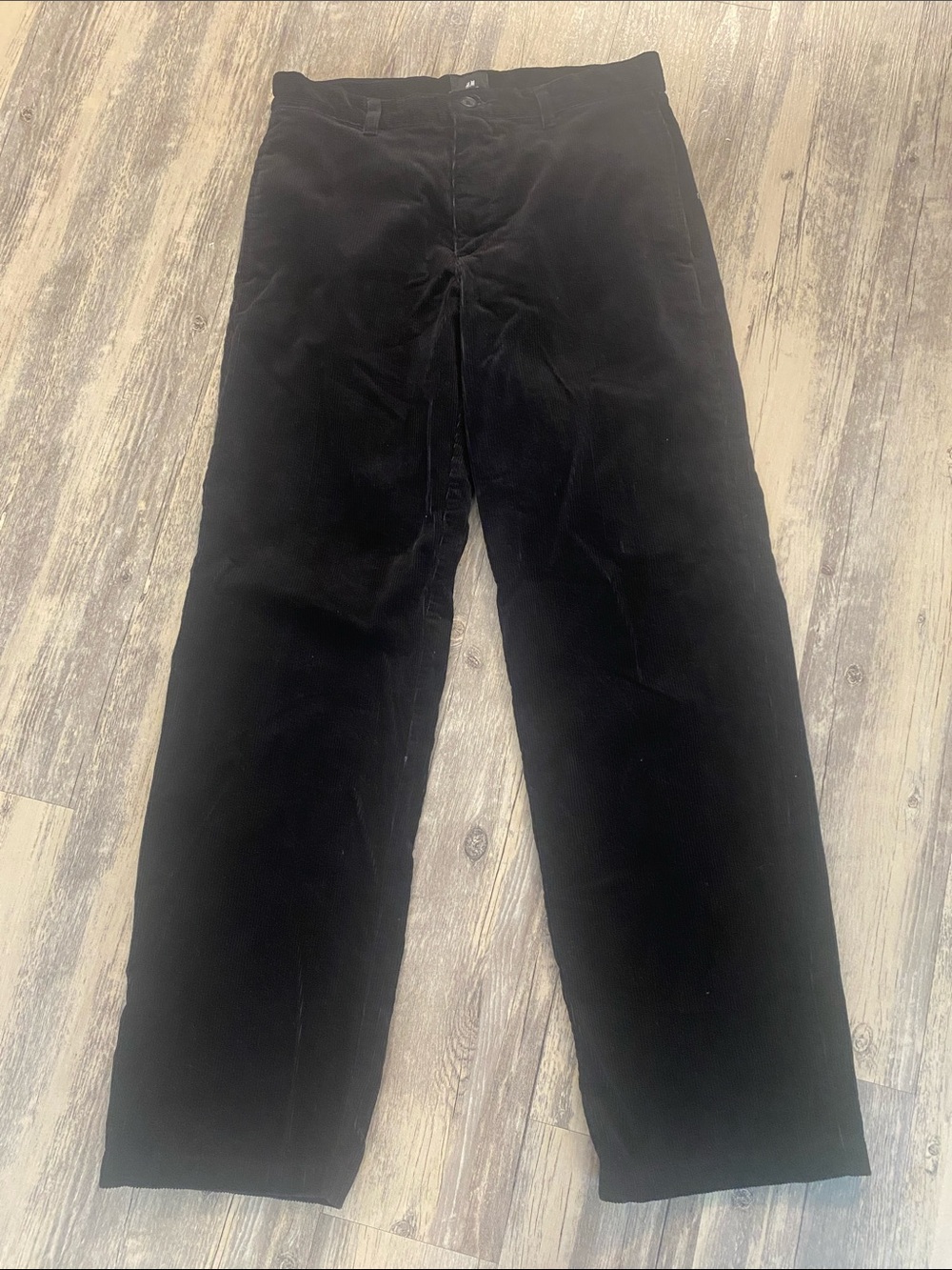 H&M Relaxed Fit Corduroy Pants Black W30 x L30.5